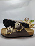 Mantar Taban Birkenstocks Model Arızona Model Çift Tokalı Ortopedik Terlik