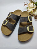 Mantar Taban Birkenstocks Model Arızona Model Çift Tokalı Ortopedik Terlik