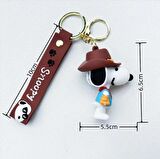 Snoopy Dog Anahtarlık Lüks Büyük Boy Çanta Aksesuarlı 3D Boyutlu Sevimli Kahraman Süper Köpek 1 Adet