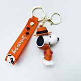 Snoopy Dog Anahtarlık Lüks Büyük Boy Çanta Aksesuarlı 3D Boyutlu Sevimli Kahraman Süper Köpek 1 Adet