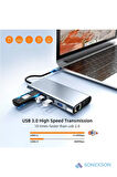11 In 1 Type-c To Usb Hub Port Uyumlu Adaptör Hdmı 4x Usb Lan Vga Sd Card Çevirici Çoklayıcı