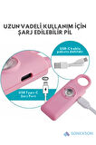 Kişisel Güvenlik Alarmı Ve Anahtarlık - 130db Yüksek Sesli,Işıklı,Şarj Edilebilir,Pembe