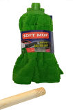 Soft Mop Mikrofiber Havlu Paspas Mop Ucu Ahşap Sapı Takım