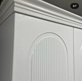 %100 MDF Soho Çizgili Desen 3 Kapılı Bebek & Çocuk Gardırop