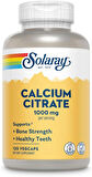 Solaray Calcium(Kalsiyum) Citrate 1000mg - Chelated Calcium Supplement - Supports Bone Strength and Healthy Teeth - Easy to Digest - 60-Day Guarantee, Vegan - 30 Servings, 120 VegCaps