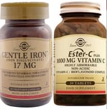 Solgar Gentle Iron 17 mg 90 Kapsül + Solgar Ester-C Plus 1000 mg 30 Tablet