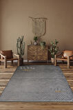 Ada Kilim Modern Salon Mutfak Koridor Kesme Yolluk Dokuma Makine Halısı zigzag antrasit