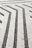 Ada Kilim Modern Salon Mutfak Koridor Kesme Yolluk Dokuma Makine Halısı zigzag antrasit