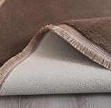 My Evilla Modern Dekoratif Oval Spor Saçaklı Puffy Peluş Halı Yolluk