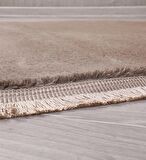 My Evilla Modern Dekoratif Oval Spor Saçaklı Puffy Peluş Halı Yolluk