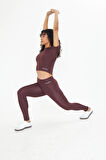 Lesa Wear Soft Touch Bedene Oturan Spor Crop T-Shirt Short Fitted