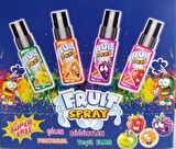 Sprey Meyve Suyu Sprey Şeker Süper Ekşi  Çilek-Portakal-Böğürtlen-Yeşil Elma 4 Adet Fruit Spray