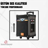 HEPU HP 924 3 kanallı Taşınabilir Şarjlı Bluetooth Amfi Parti Hoparlörü Çanta Tipi 8 inc ultra bass