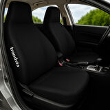Penye Kumaş Siyah Koltuk Kılıfı Seti - Ön ve Arka Oto Servis Kılıfı (Evrensel Uyum)