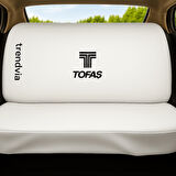 Beyaz TOFAŞ Logolu Penye Koltuk Kılıfı Takımı - Ön ve Arka Oto Servis Kılıfı Seti