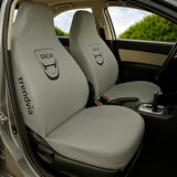 Açık Gri Penye Kumaş Dacia Logolu Ön ve Arka Oto Koltuk Kılıfı Takımı - Servis Tipi