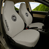 Açık Gri Penye Kumaş Fiat Logolu Ön ve Arka Oto Koltuk Kılıfı Takımı - Servis Tipi Koruma
