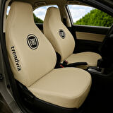 Açık Bej Penye Kumaş Fiat Logolu Ön ve Arka Oto Koltuk Kılıfı Takımı - Servis Tipi