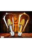 4 Adet Rustik Ampul St64 4w Led Dekoratif Vintage Ampul