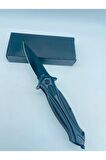 Stainless Siyah Kasa Bıçak Yarıoto Çakı //JL-05B-19cm