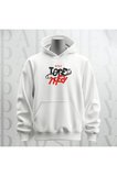 Stay Together Baskılı Kapüşonlu Sweatshirt Hoodie Kalın Kumaş 3 İplik Şardonlu