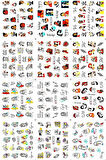 Renkli ve Desenli Tırnak Stickerları - Nail Art Sticker Çeşitleri - Su ile Yapışan Kolay Uygulama