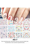 Renkli ve Desenli Tırnak Stickerları - Nail Art Sticker Çeşitleri - Su ile Yapışan Kolay Uygulama