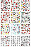 Renkli ve Desenli Tırnak Stickerları - Nail Art Sticker Çeşitleri - Su ile Yapışan Kolay Uygulama