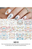 Renkli ve Desenli Tırnak Stickerları - Nail Art Sticker Çeşitleri - Su ile Yapışan Kolay Uygulama