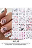 Renkli ve Desenli Tırnak Stickerları - Nail Art Sticker Çeşitleri - Su ile Yapışan Kolay Uygulama