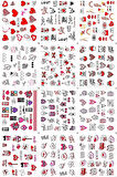Renkli ve Desenli Tırnak Stickerları - Nail Art Sticker Çeşitleri - Su ile Yapışan Kolay Uygulama