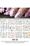 Renkli ve Desenli Tırnak Stickerları - Nail Art Sticker Çeşitleri - Su ile Yapışan Kolay Uygulama