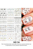 Renkli ve Desenli Tırnak Stickerları - Nail Art Sticker Çeşitleri - Su ile Yapışan Kolay Uygulama