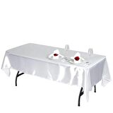 Beyaz Saten Masa Örtüsü