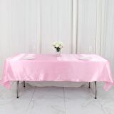 Pembe Saten Masa Örtüsü 140 x 200