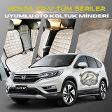 Honda CR-V Bej Renk Tay Tüyü Cepli & Terletmez Sırtlı Oto Koltuk Minder Seti - Koltuk Koruma Kılıfı (ÖN & ARKA TAM SET)