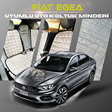 Fiat Egea Bej Renk Tay Tüyü Cepli & Terletmez Sırtlı Oto Koltuk Minder Seti - Koltuk Koruma Kılıfı (ÖN & ARKA TAM SET)