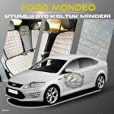 Ford Mondeo Bej Renk Tay Tüyü Cepli & Terletmez Sırtlı Oto Koltuk Minder Seti - Koltuk Koruma Kılıfı (ÖN & ARKA TAM SET)