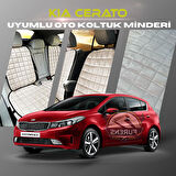 Kia Cerato Bej Renk Tay Tüyü Cepli & Terletmez Sırtlı Oto Koltuk Minder Seti - Koltuk Koruma Kılıfı (ÖN & ARKA TAM SET)