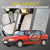 Opel Astra F Bej Renk Tay Tüyü Cepli & Terletmez Sırtlı Oto Koltuk Minder Seti - Koltuk Koruma Kılıfı (ÖN & ARKA TAM SET)