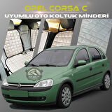 Opel Corsa C Bej Renk Tay Tüyü Cepli & Terletmez Sırtlı Oto Koltuk Minder Seti - Koltuk Koruma Kılıfı (ÖN & ARKA TAM SET)