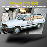 Renault Toros Bej Renk Tay Tüyü Cepli & Terletmez Sırtlı Oto Koltuk Minder Seti - Koltuk Koruma Kılıfı (ÖN & ARKA TAM SET)