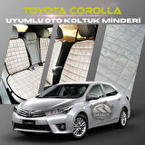Toyota Corolla Bej Renk Tay Tüyü Cepli & Terletmez Sırtlı Oto Koltuk Minder Seti - Koltuk Koruma Kılıfı (ÖN & ARKA TAM SET)