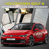 Volksvogen Golf 8 Bej Renk Tay Tüyü Cepli & Terletmez Sırtlı Oto Koltuk Minder Seti - Koltuk Koruma Kılıfı (ÖN & ARKA TAM SET)