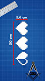 Pixel Art Kalp JDM Araba-Motosiklet Cam Etiket Sticker 20x5,6cm Beyaz Renk