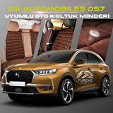 Ds Automobiles DS7 Kahverengi Renk Tay Tüyü Cepli & Terletmez Sırtlı Oto Koltuk Minder Seti - Koltuk Koruma Kılıfı (ÖN & ARKA TAM SET)