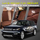 Land Rover Tüm Seriler  Kahverengi Renk Tay Tüyü Cepli & Terletmez Sırtlı Oto Koltuk Minder Seti - Koltuk Koruma Kılıfı (ÖN & ARKA TAM SET)