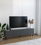 Minimalist 160 cm Demir Ayaklı Antrasit Tv Ünitesi - İdeal Ebatlarla Modern Tasarım