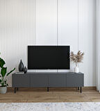 Minimalist 160 cm Demir Ayaklı Antrasit Tv Ünitesi - İdeal Ebatlarla Modern Tasarım