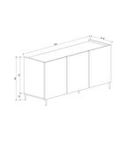 Modern Demir Ayaklı Ahşap Görünümlü Mdf Çok Amaçlı Minimalist 3 Kapaklı Konsol - 120 X 42 X 85